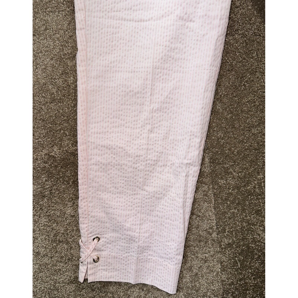 Anne Klein Women's  Capri Pants Size 6 - Seersucker Striped Cropped Leg‎ Detail - Picture 2 of 11